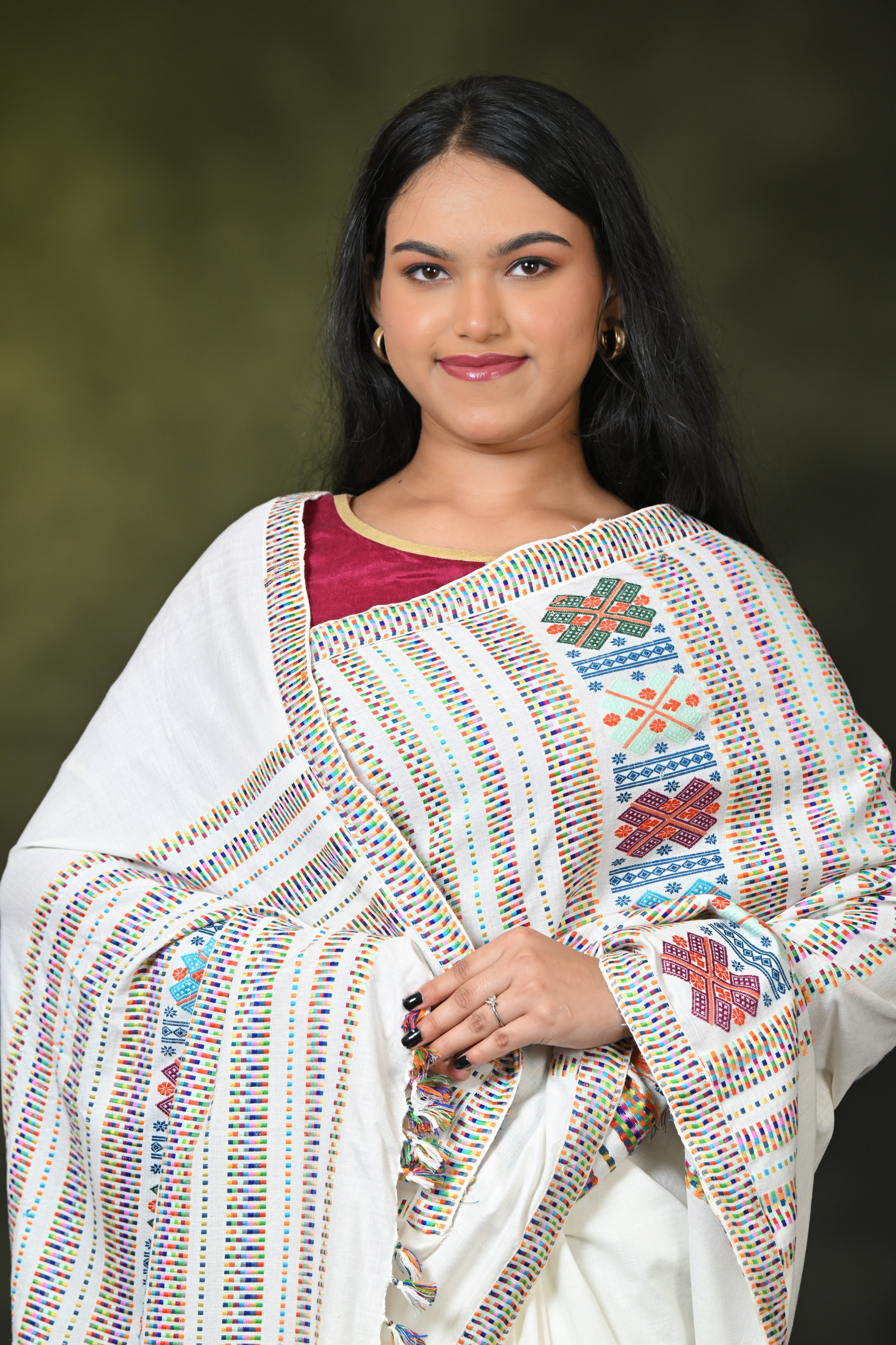 HANDWOVEN ASSAM GI MESSING DESIGN COTTON SAREE CS7638
