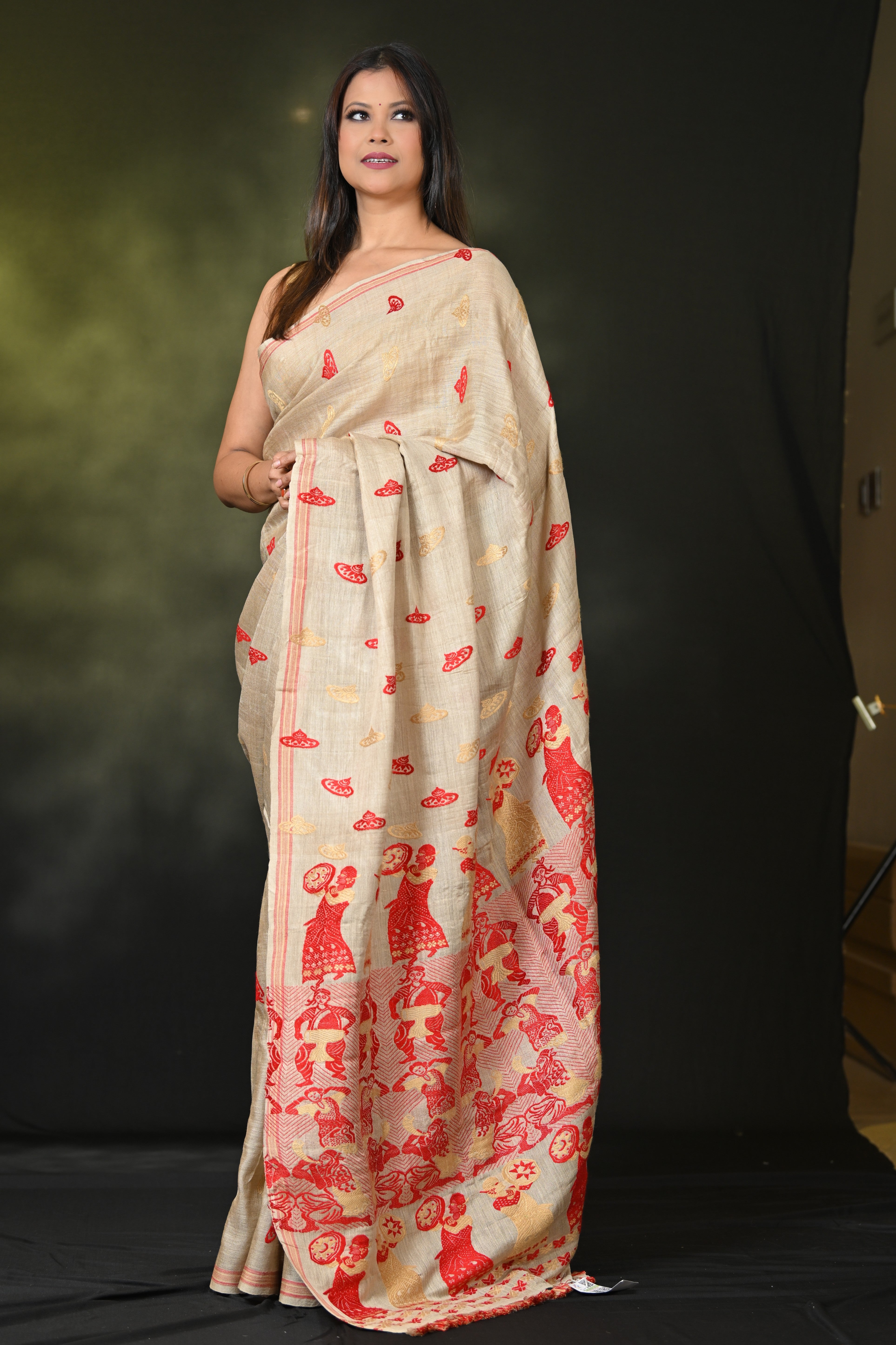 HANDWOVEN ASSAM GI MUGA  SILK SAREE MSS5869