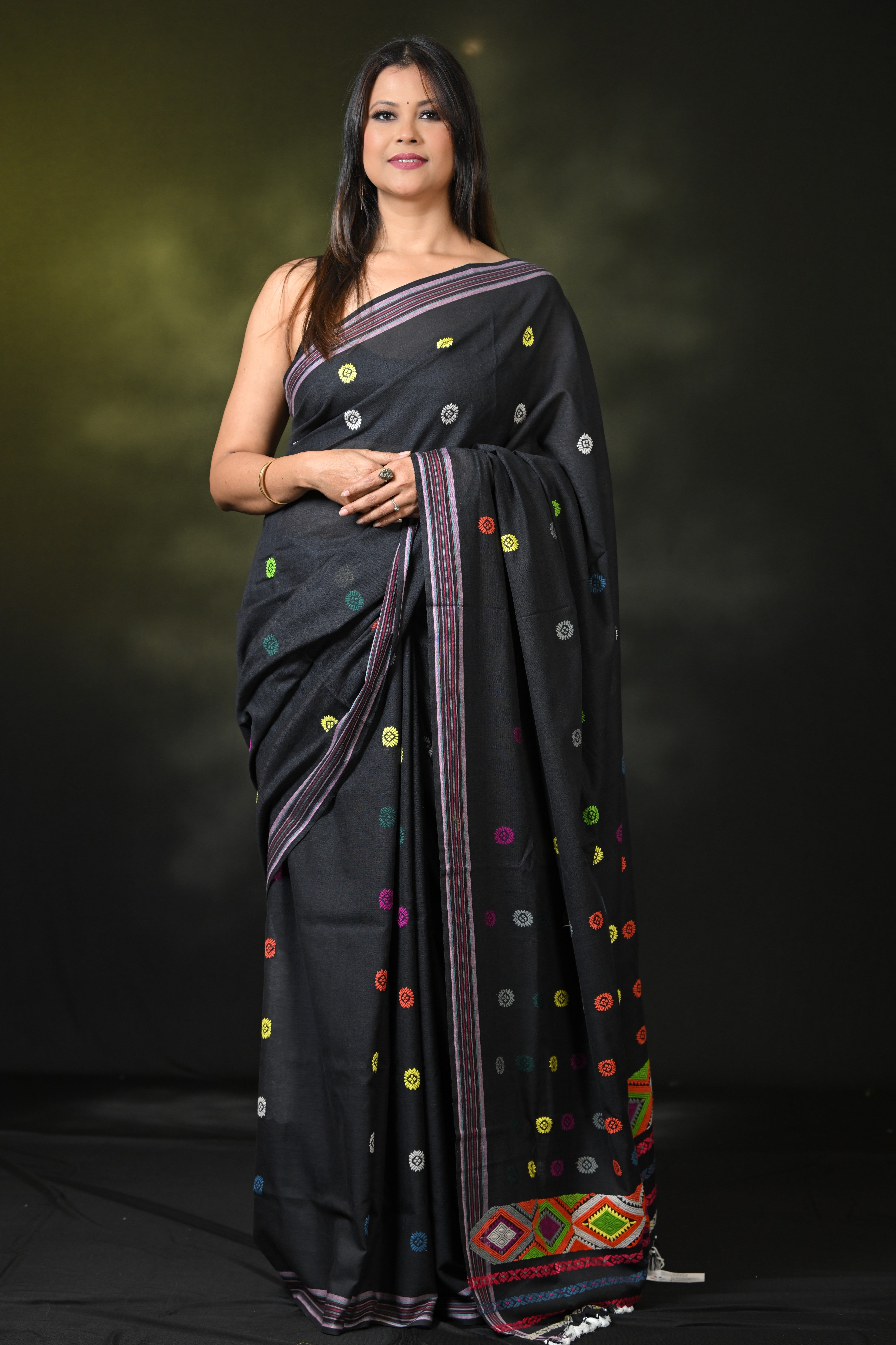 HANDWOVEN ASSAM GI MESSING DESIGN COTTON SAREE CS7221