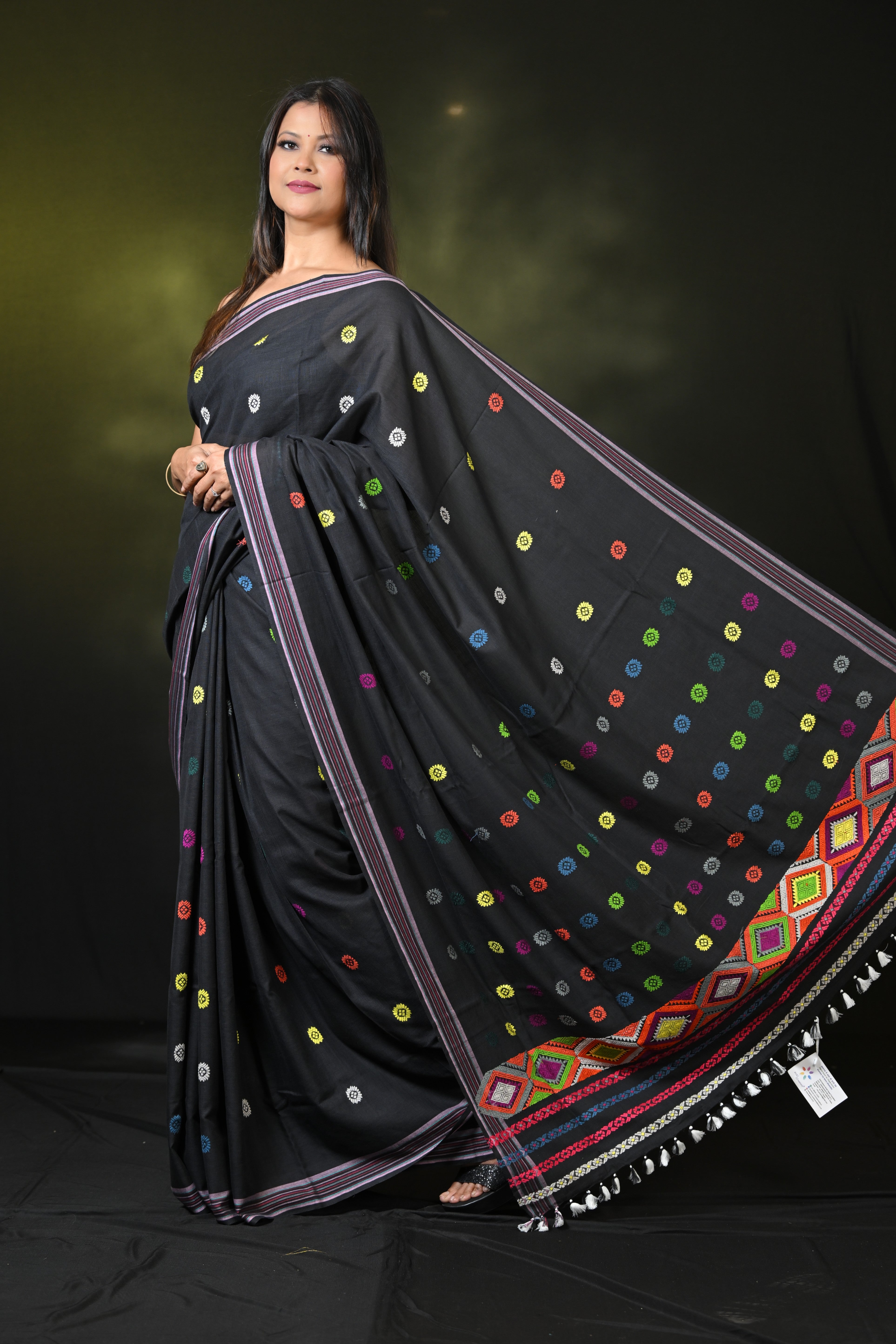 HANDWOVEN ASSAM GI MESSING DESIGN COTTON SAREE CS7221