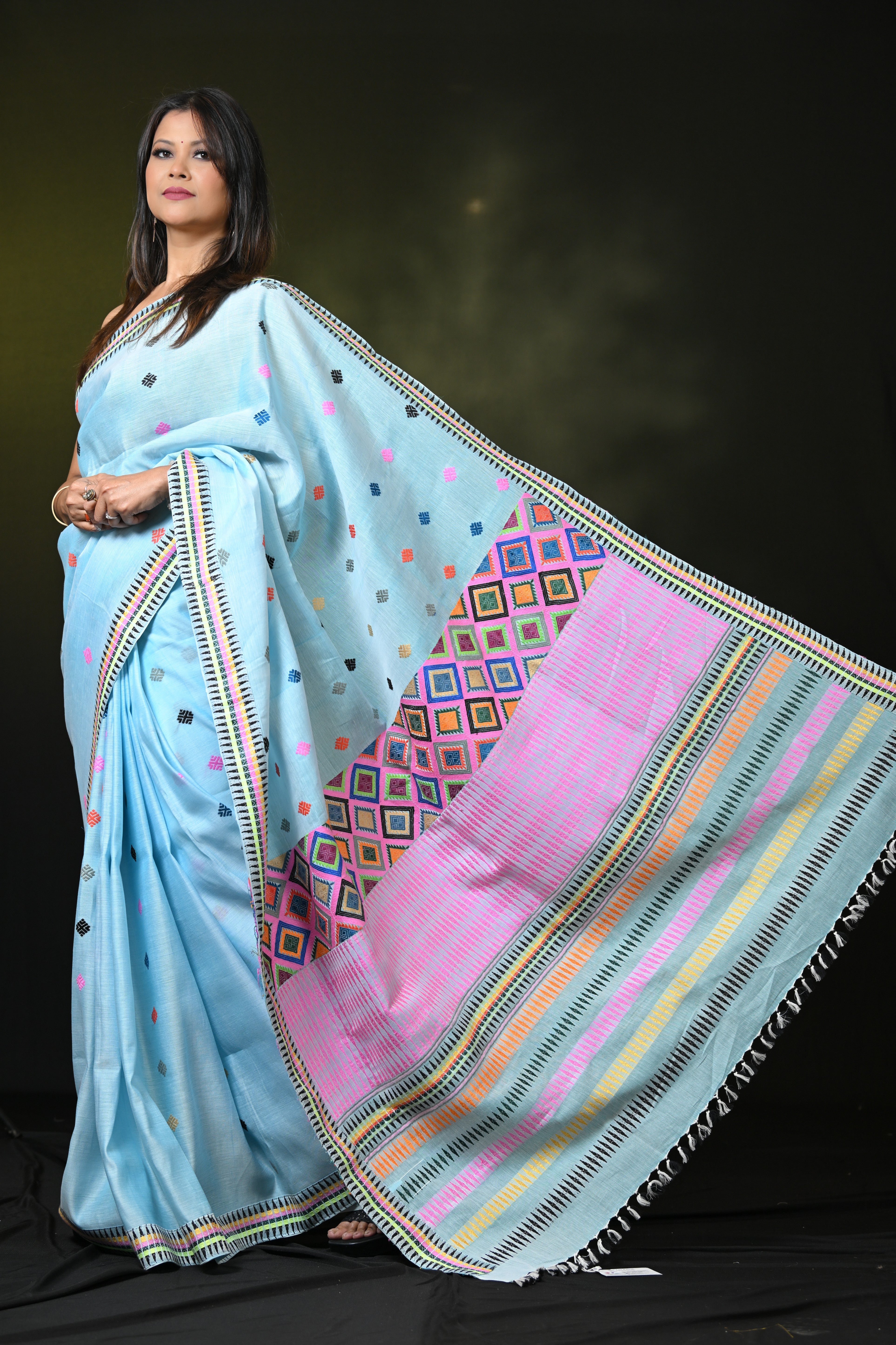 HANDWOVEN ASSAM GI MESSING DESIGN COTTON SAREE CS7617