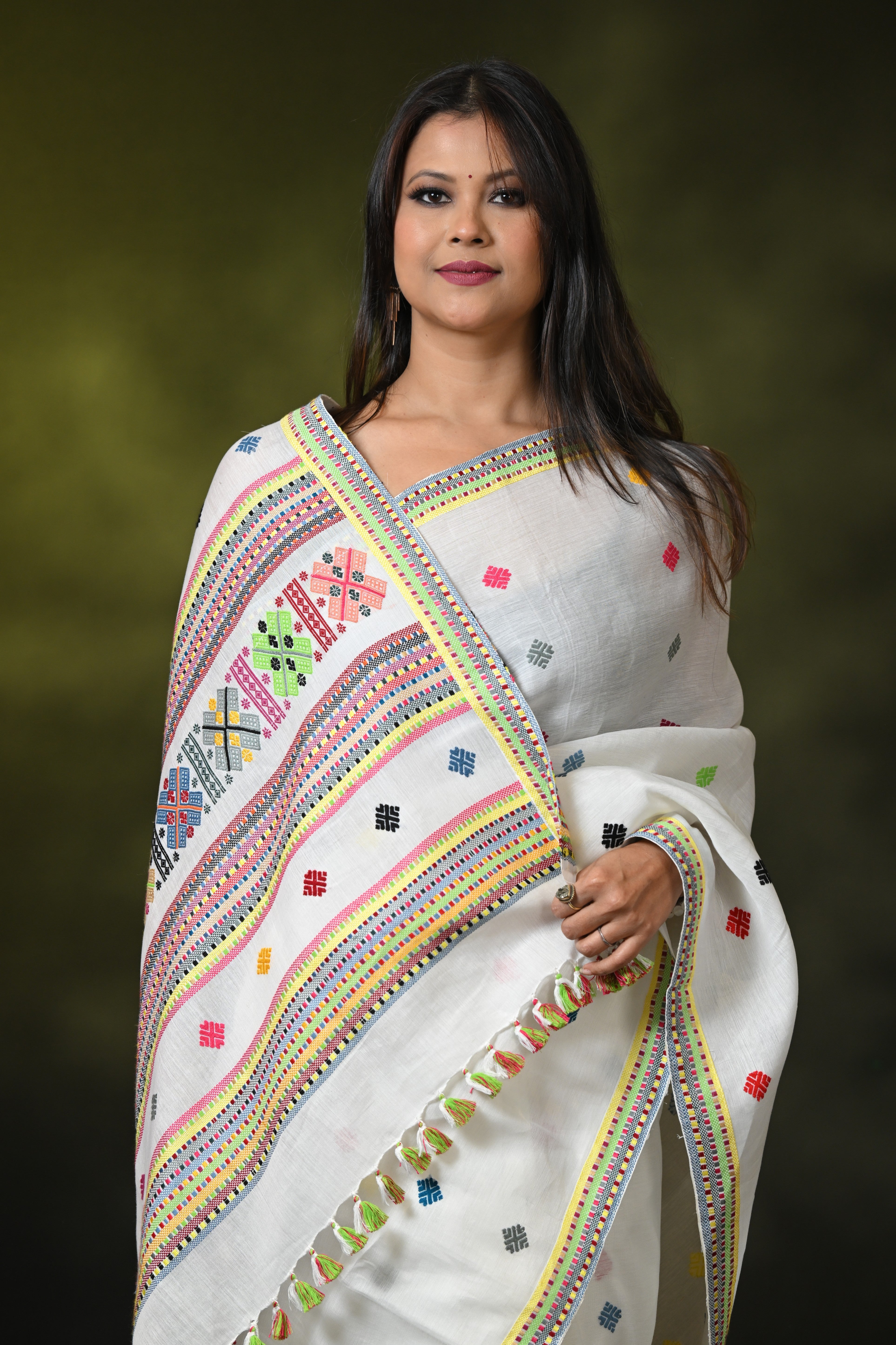 HANDWOVEN ASSAM GI MESSING DESIGN COTTON SAREE CS7218