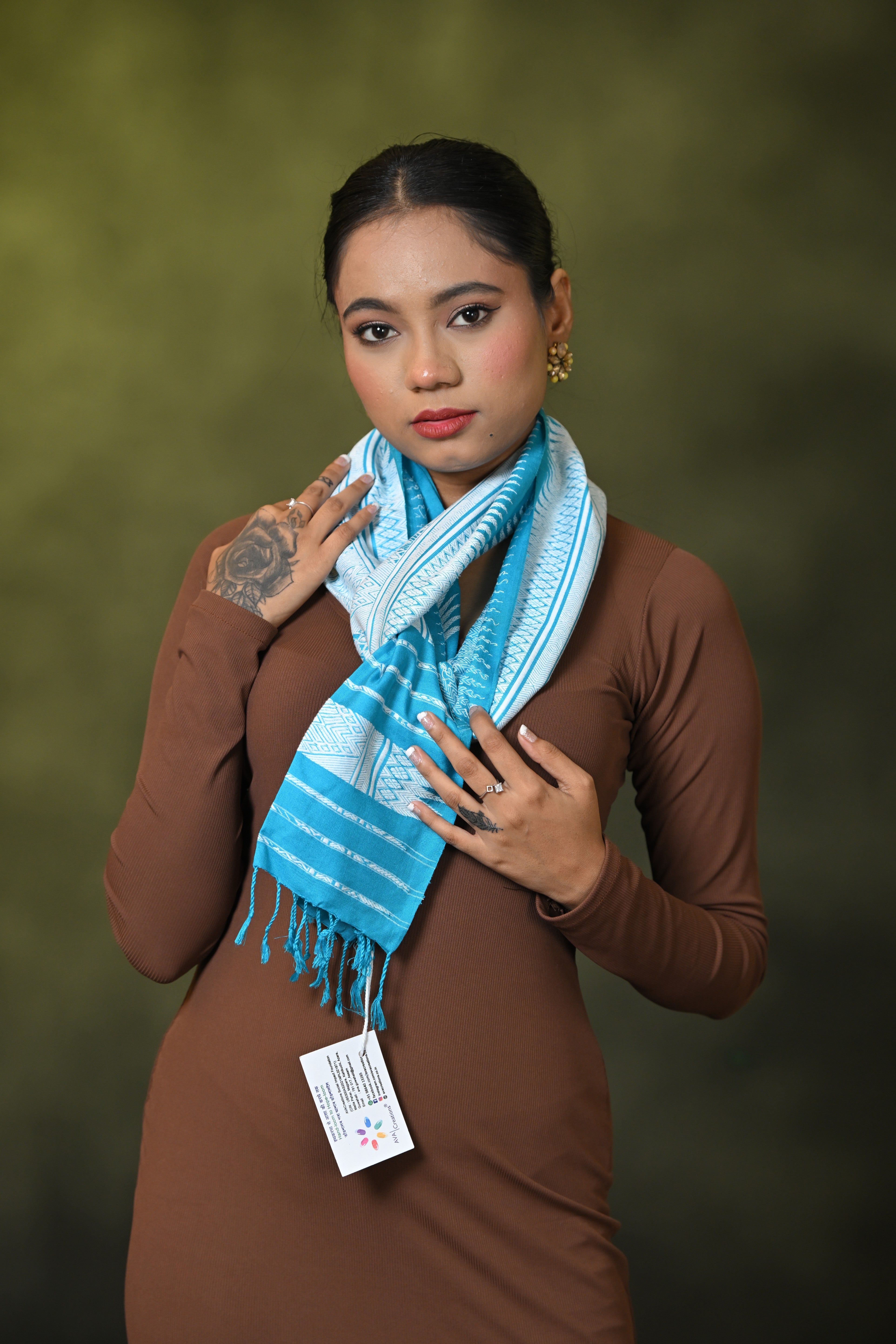 HANDWOVEN ASSAM COTTON STOLE CAR6655