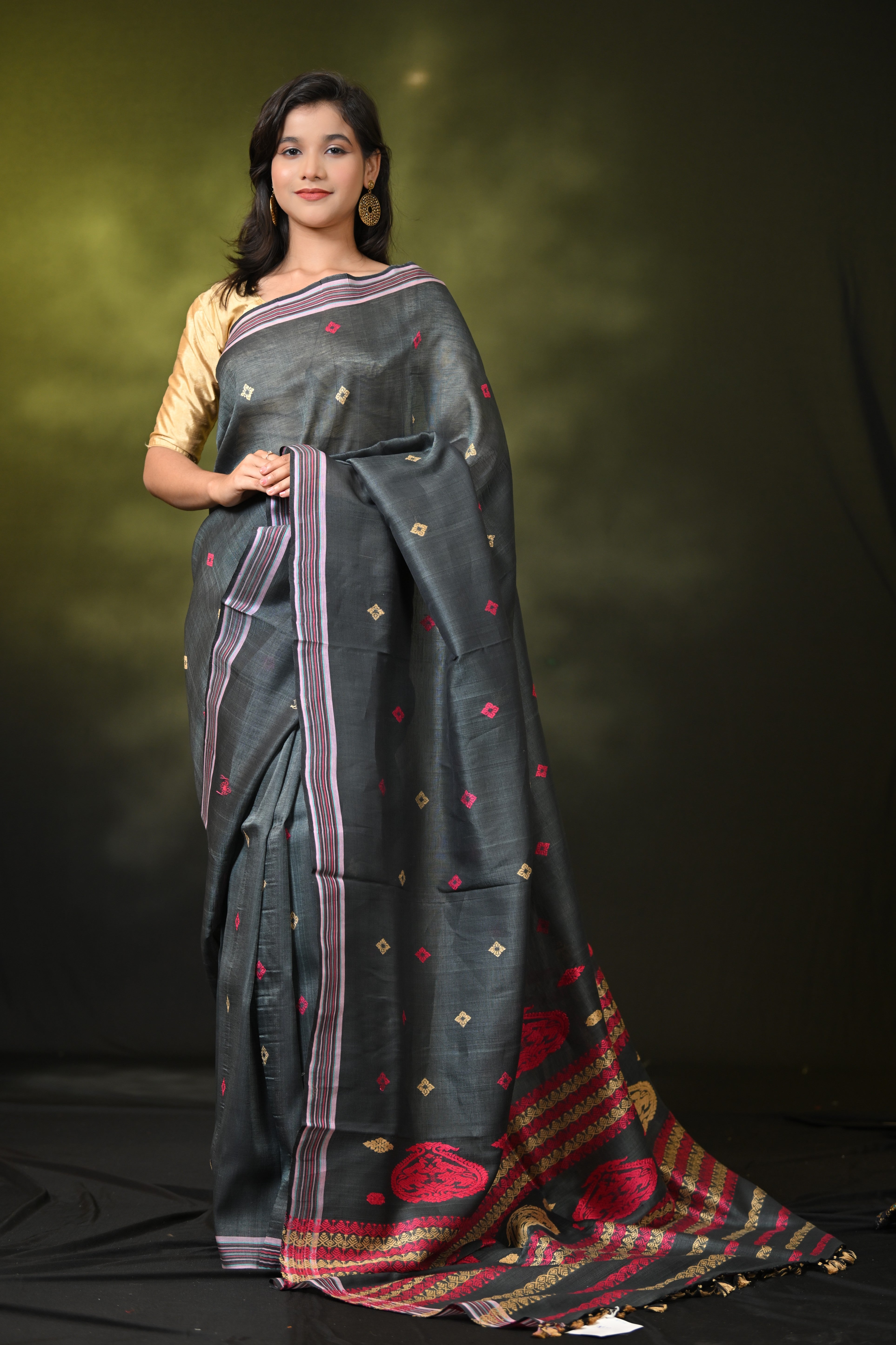 HANDWOVEN  ASSAM COTTON SAREE CS7432