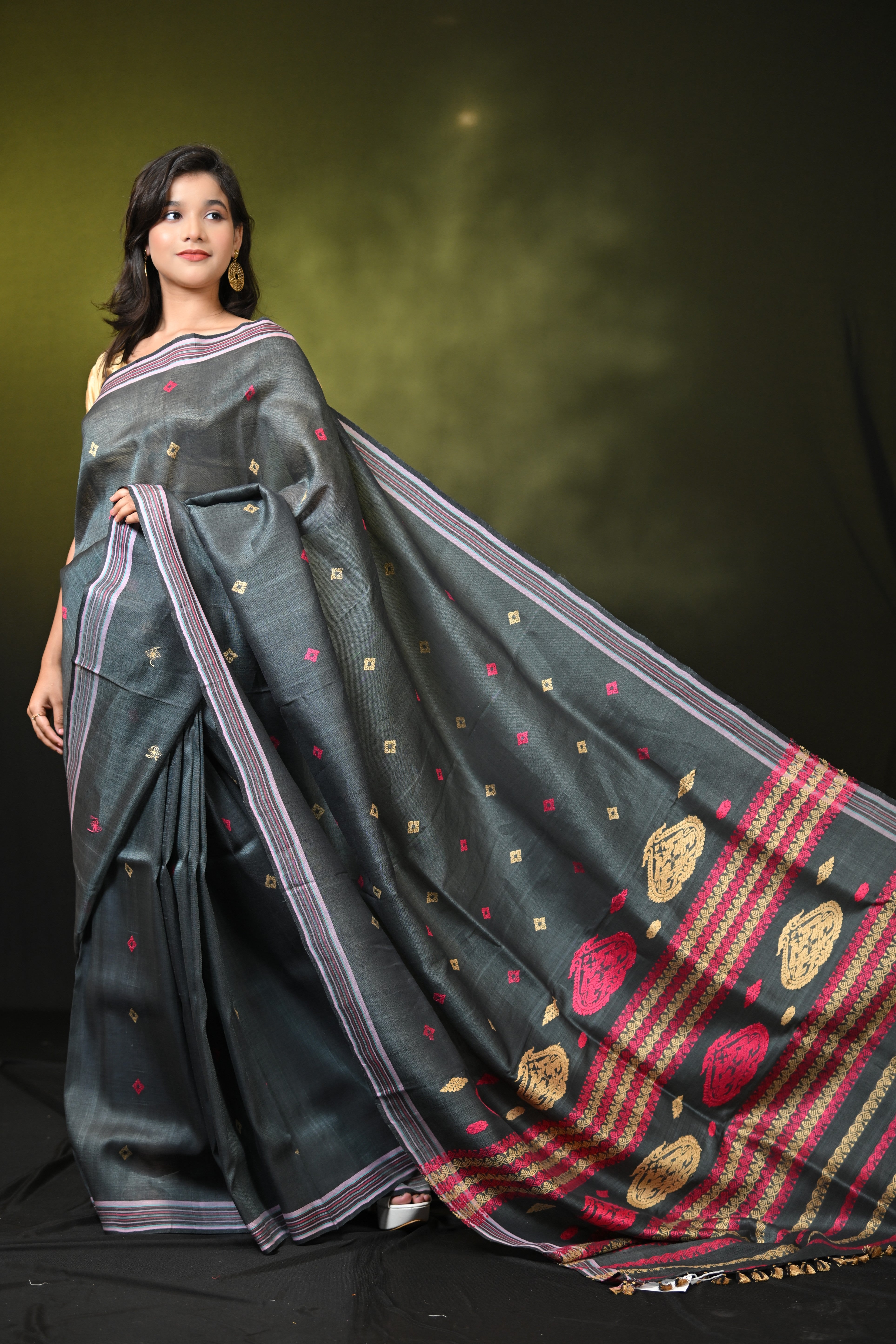 HANDWOVEN  ASSAM COTTON SAREE CS7432