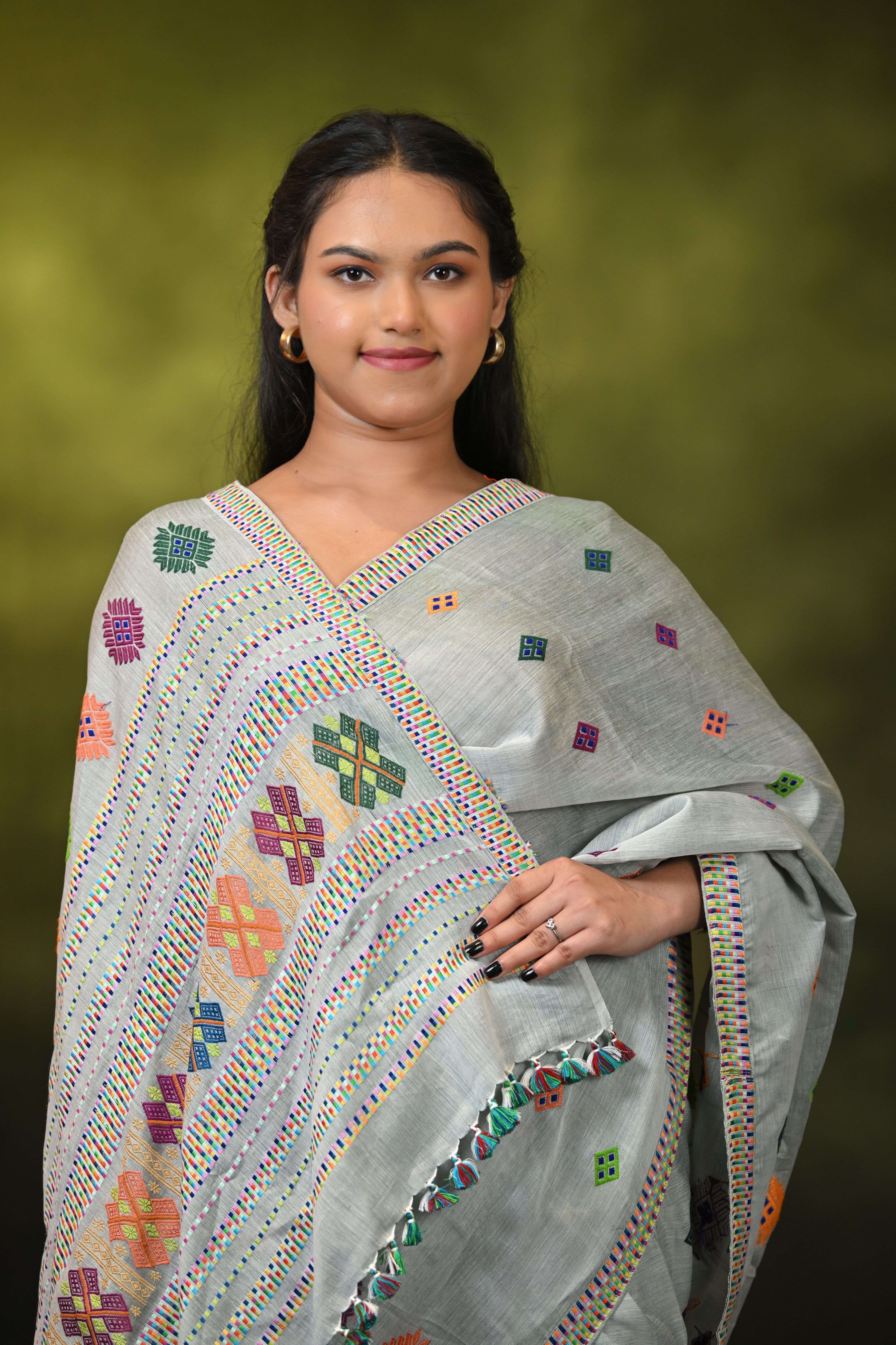 HANDWOVEN ASSAM GI MISSING DESIGN COTTON SAREE CS7763