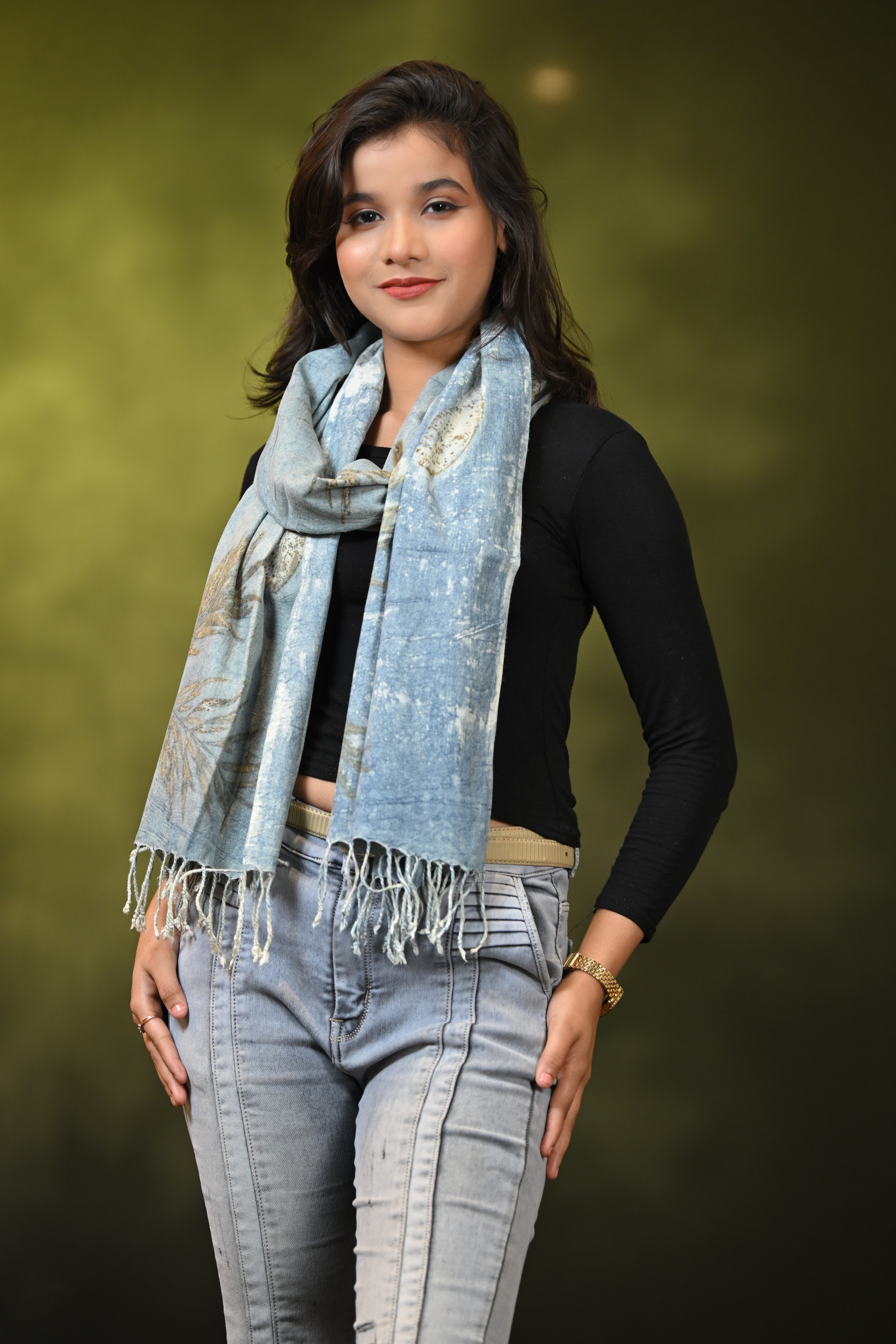 HANDWOVEN ASSAM NATURAL DYE ERI SILK STOLE ESST7753