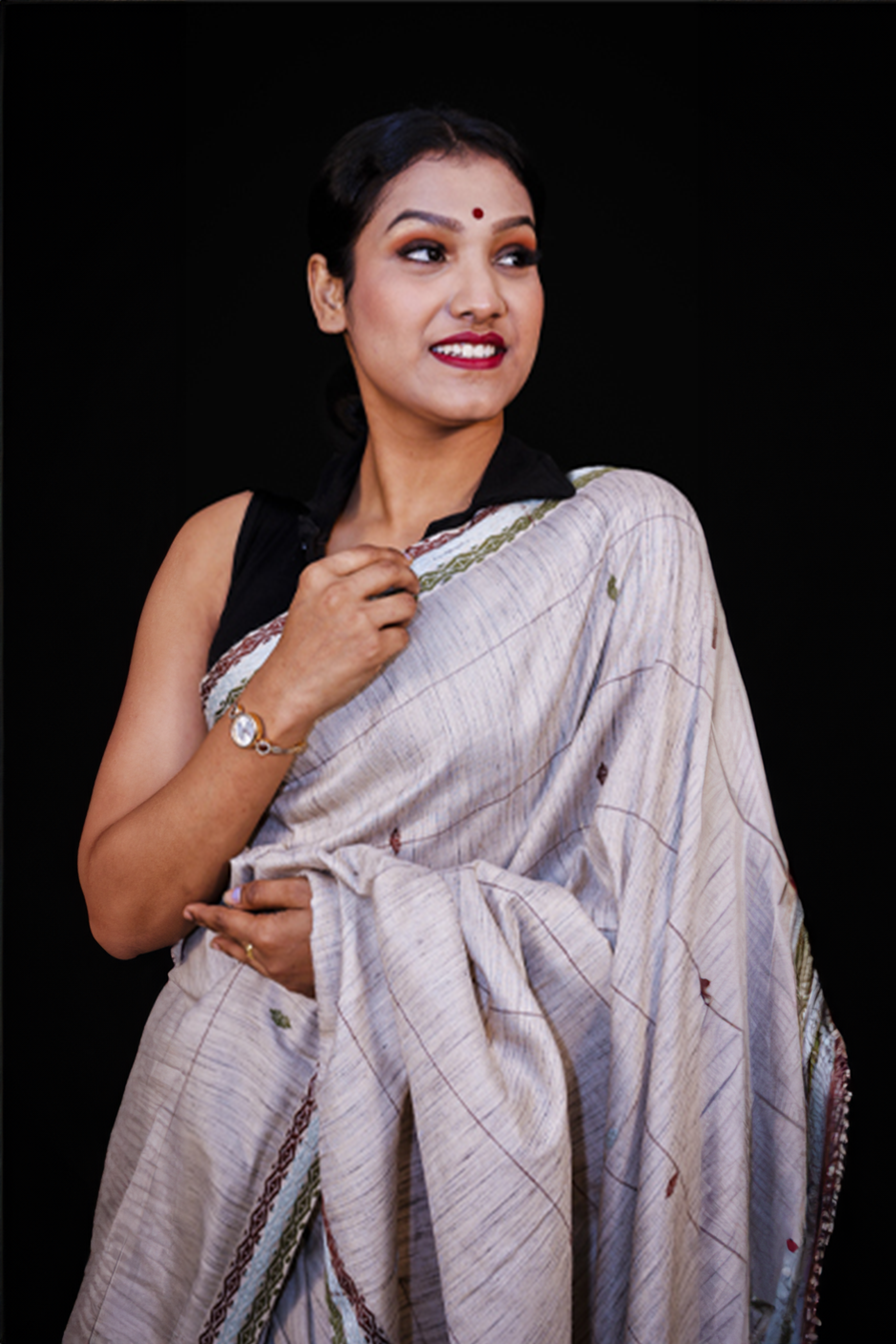 HANDWOVEN NATURAL DYE ASSAM AHIMSA (ERI) SILK SAREE ESS04