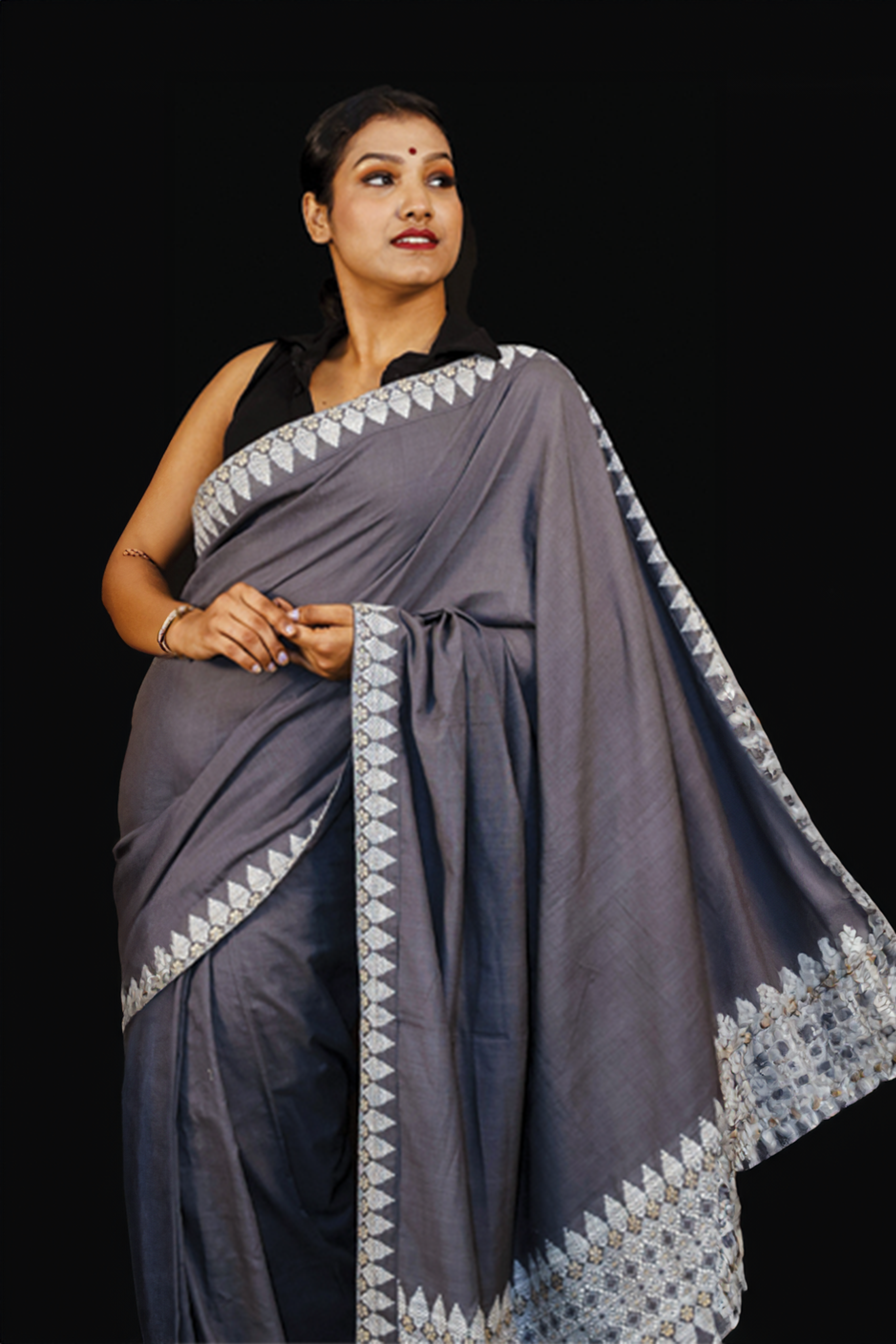 HANDWOVEN NATURAL DYE ASSAM AHIMSA (ERI) SILK SAREE ESS08