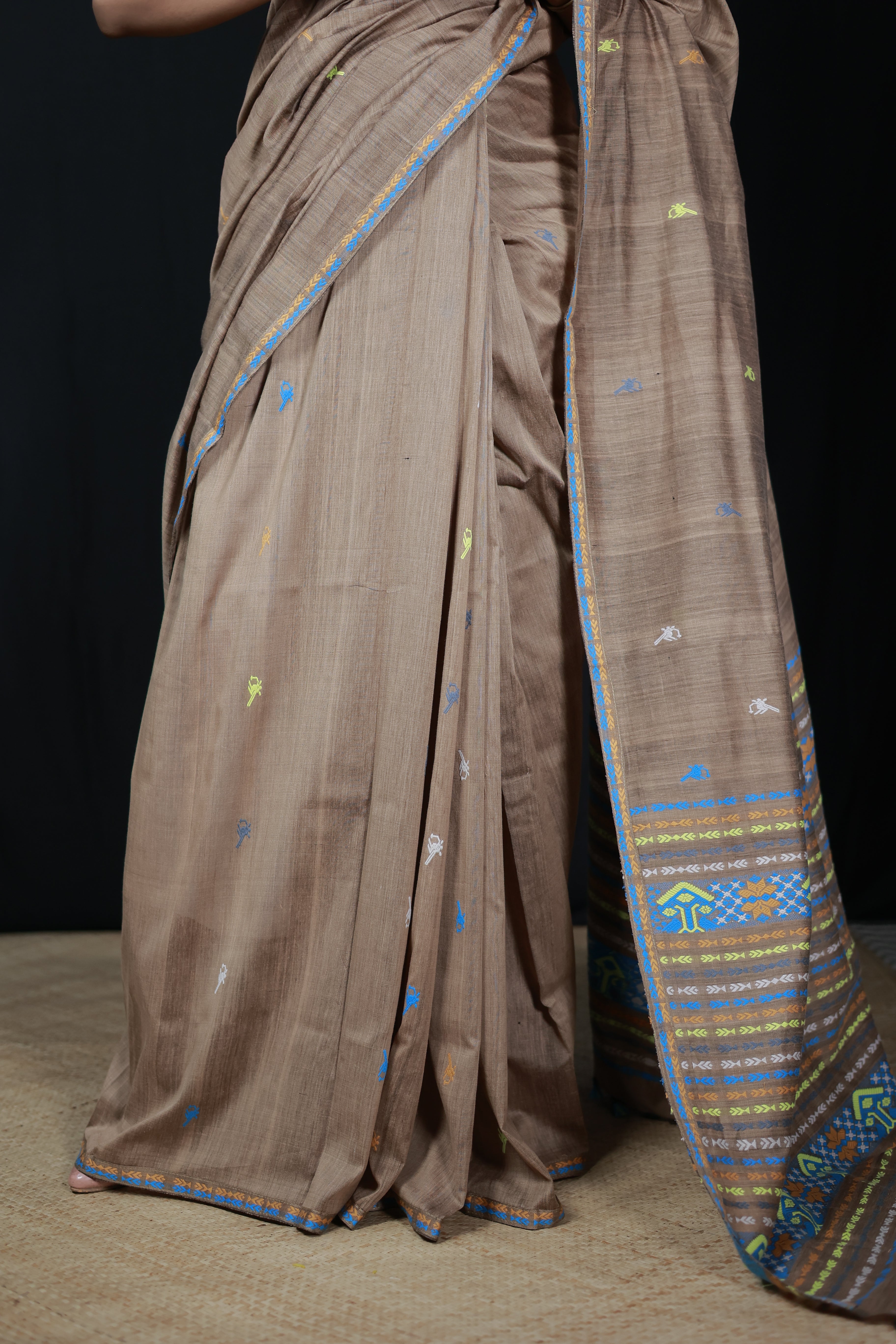 HANDWOVEN NATURAL DYE ASSAM AHIMSA (ERI) SILK SAREE ESS20