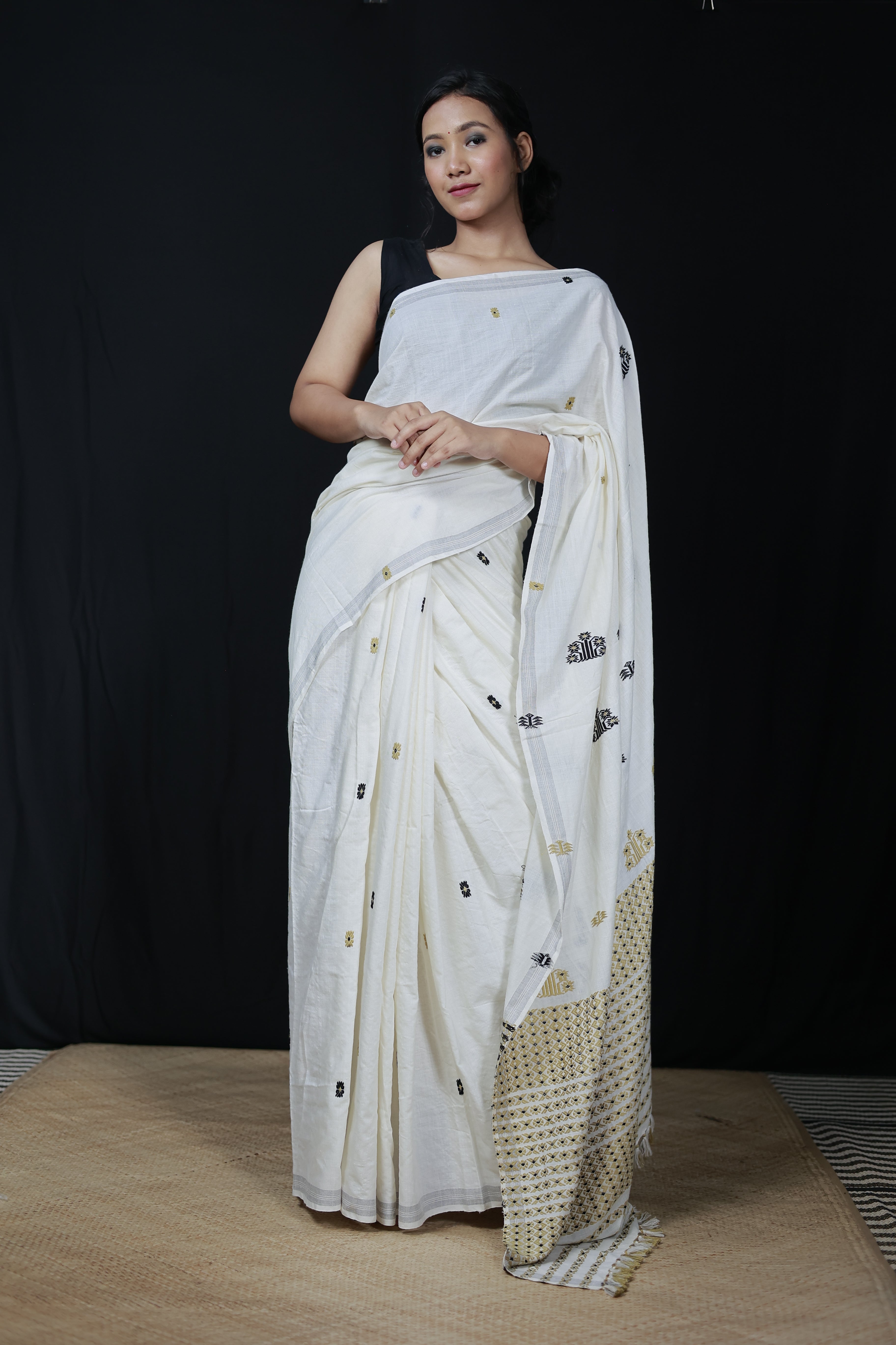 HANDWOVEN NATURAL DYE ASSAM AHIMSA (ERI) SILK SAREE ESS13