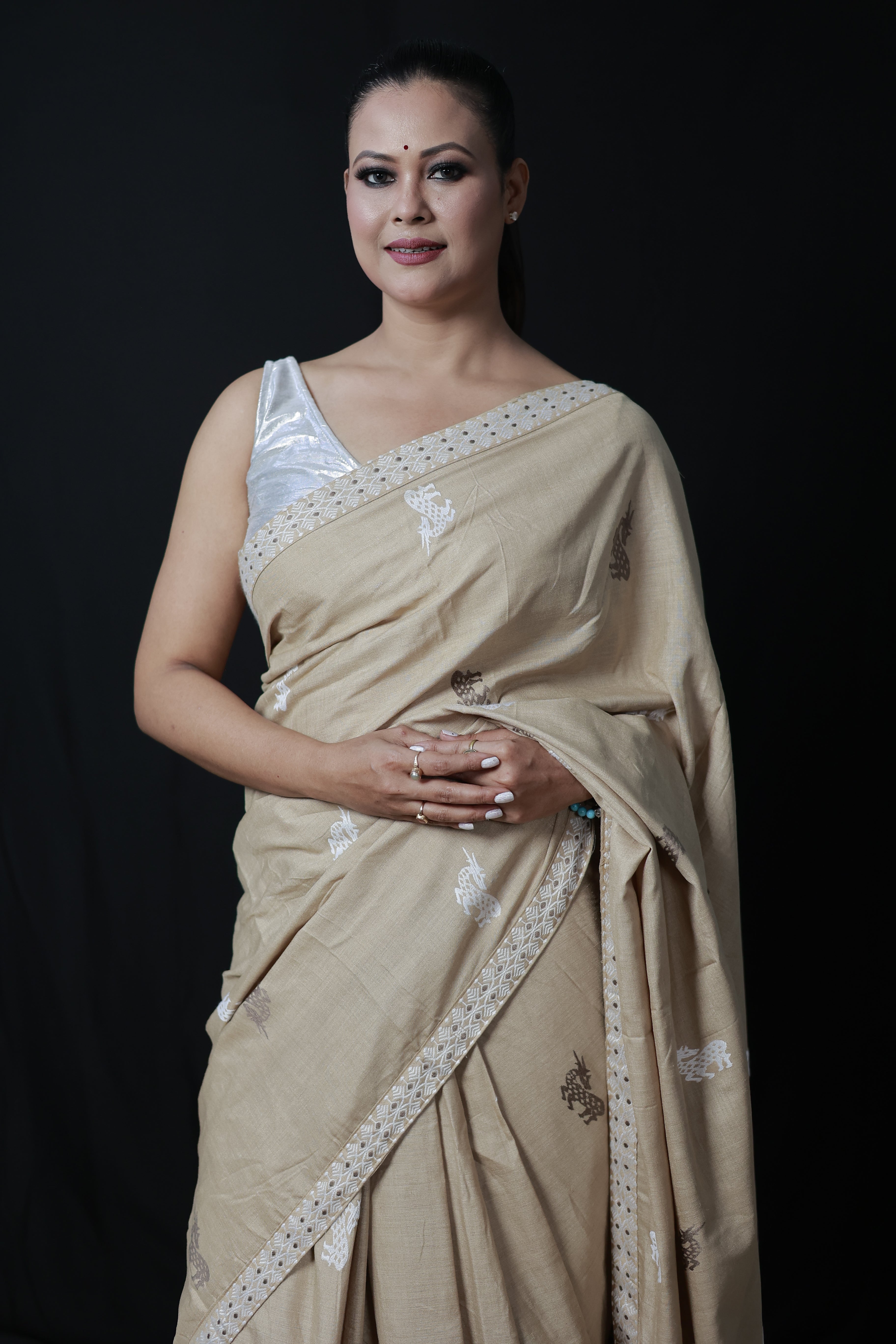 HANDWOVEN ASSAM GI MUGA SILK SAREE MSS08
