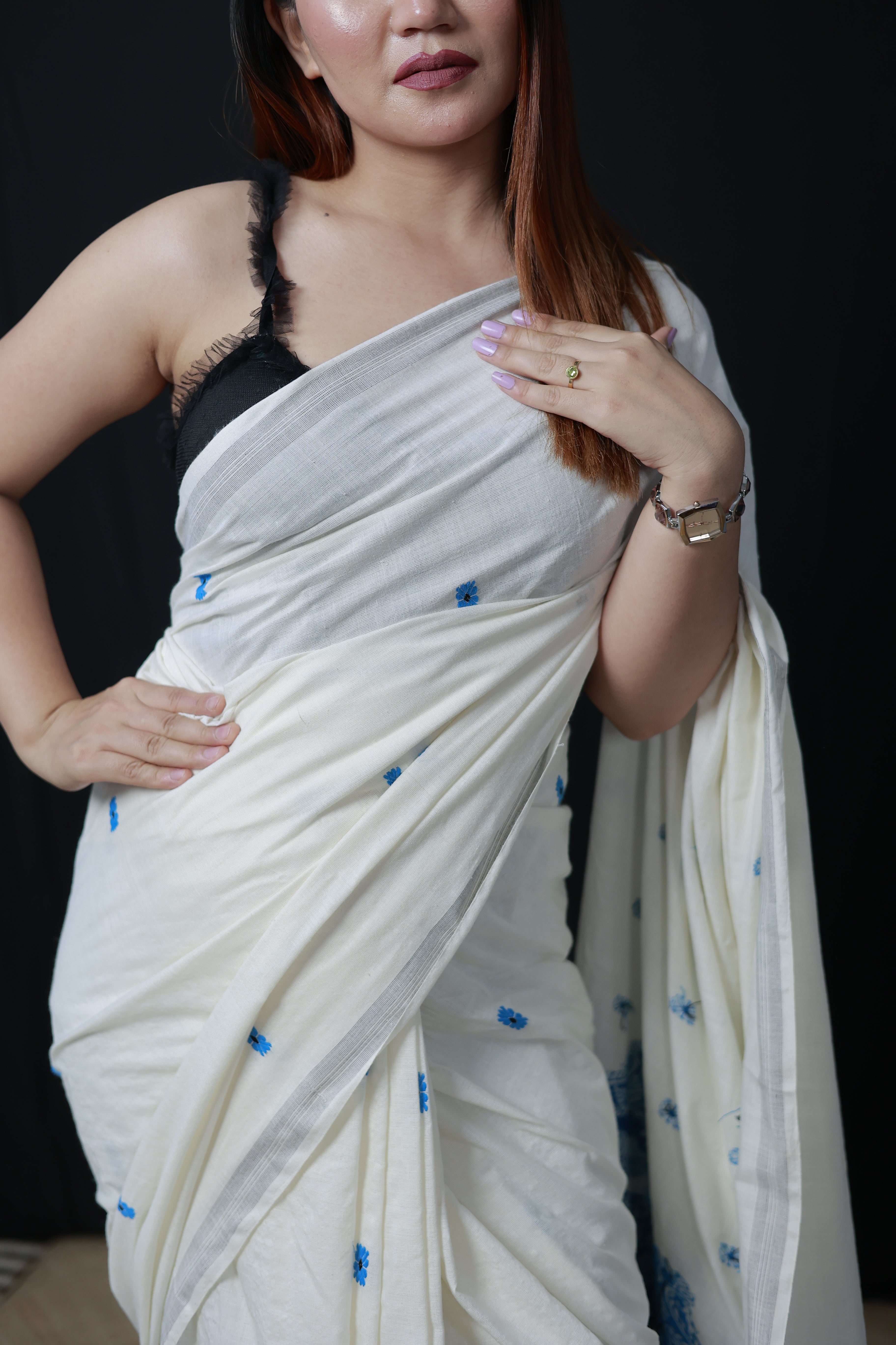 HANDWOVEN NATURAL DYE ASSAM AHIMSA (ERI) SILK SAREE ESS17