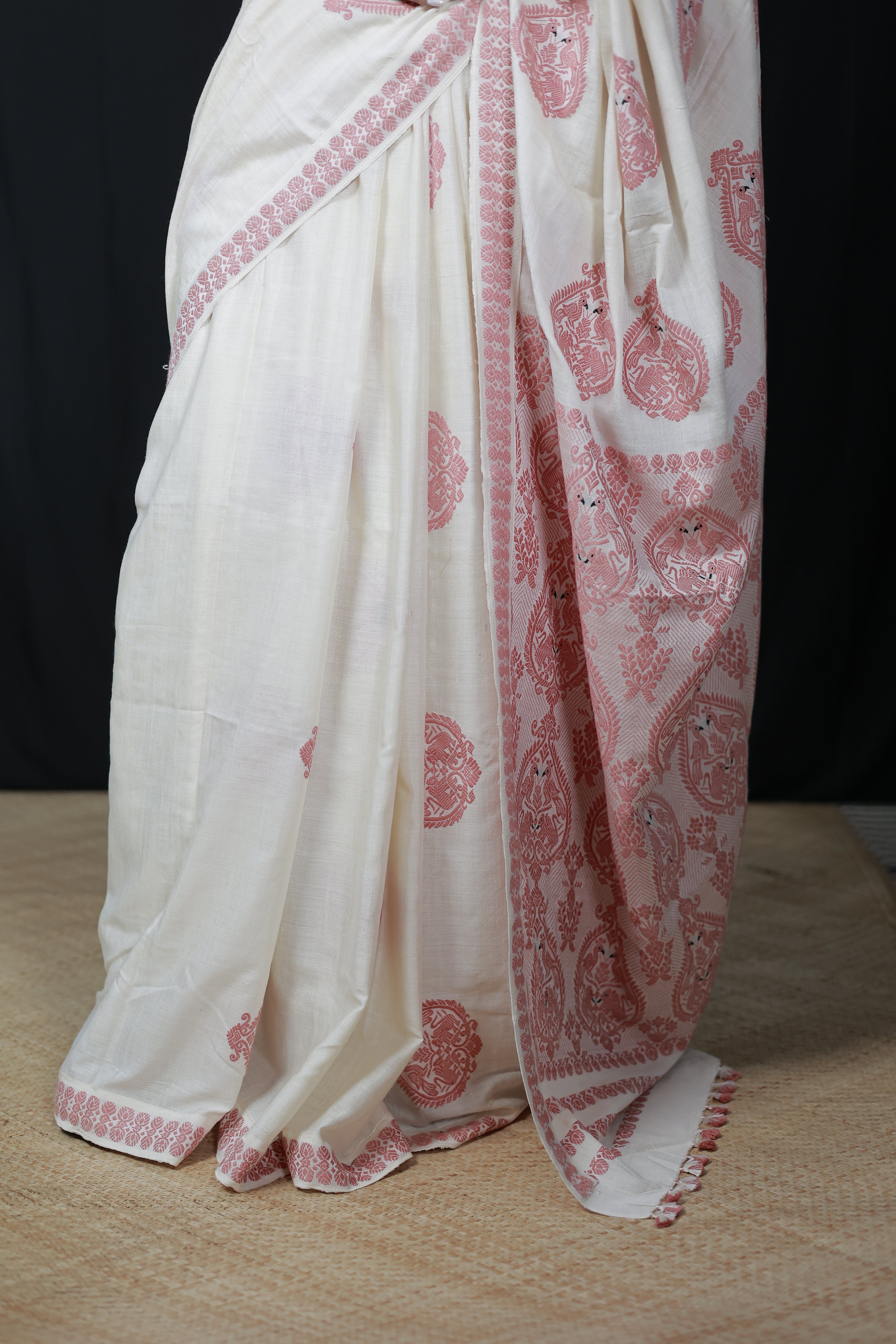 HANDWOVEN NATURAL DYE ASSAM AHIMSA (ERI) SILK SAREE ESS18