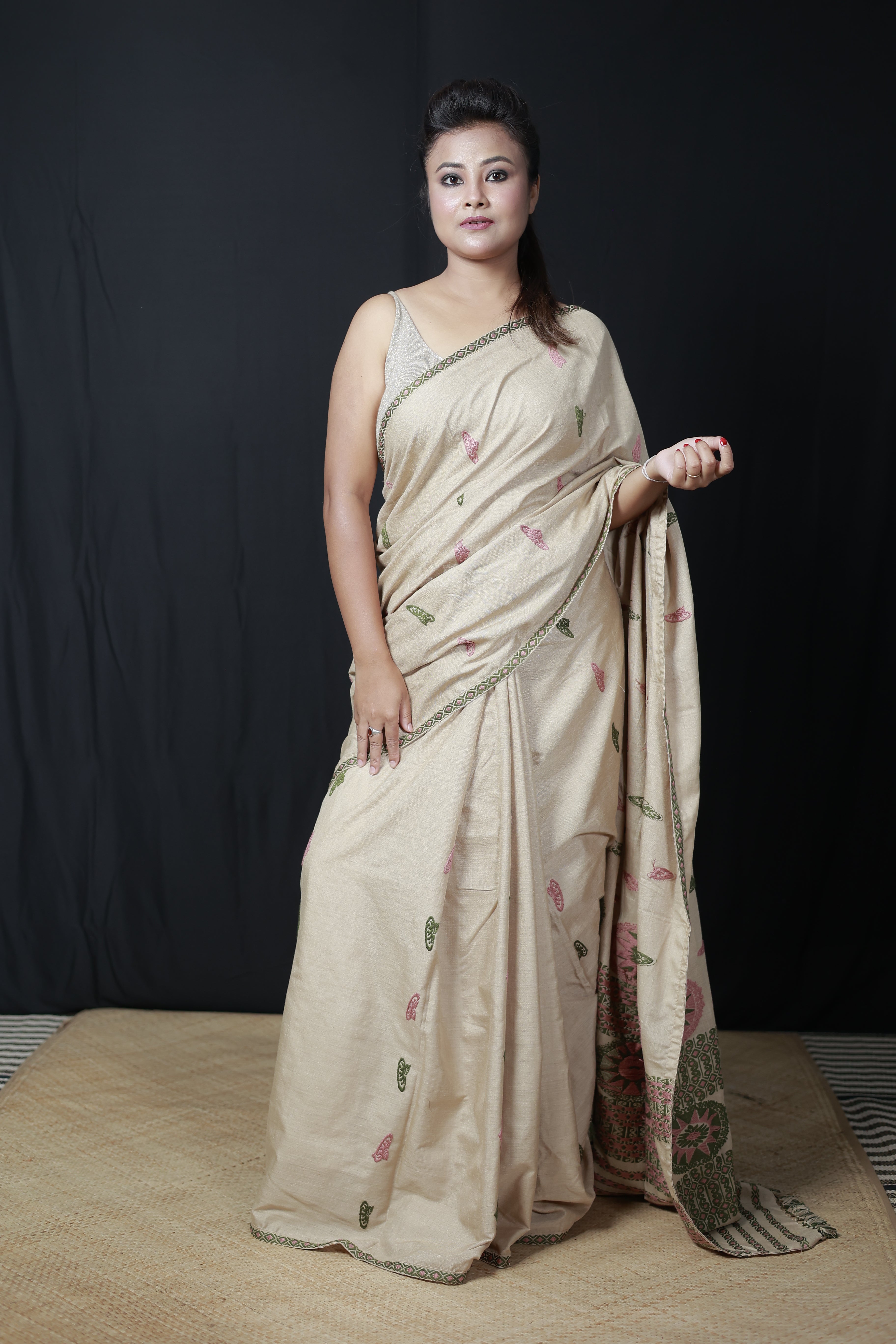 HANDWOVEN ASSAM GI MUGA SILK SAREE MSS03