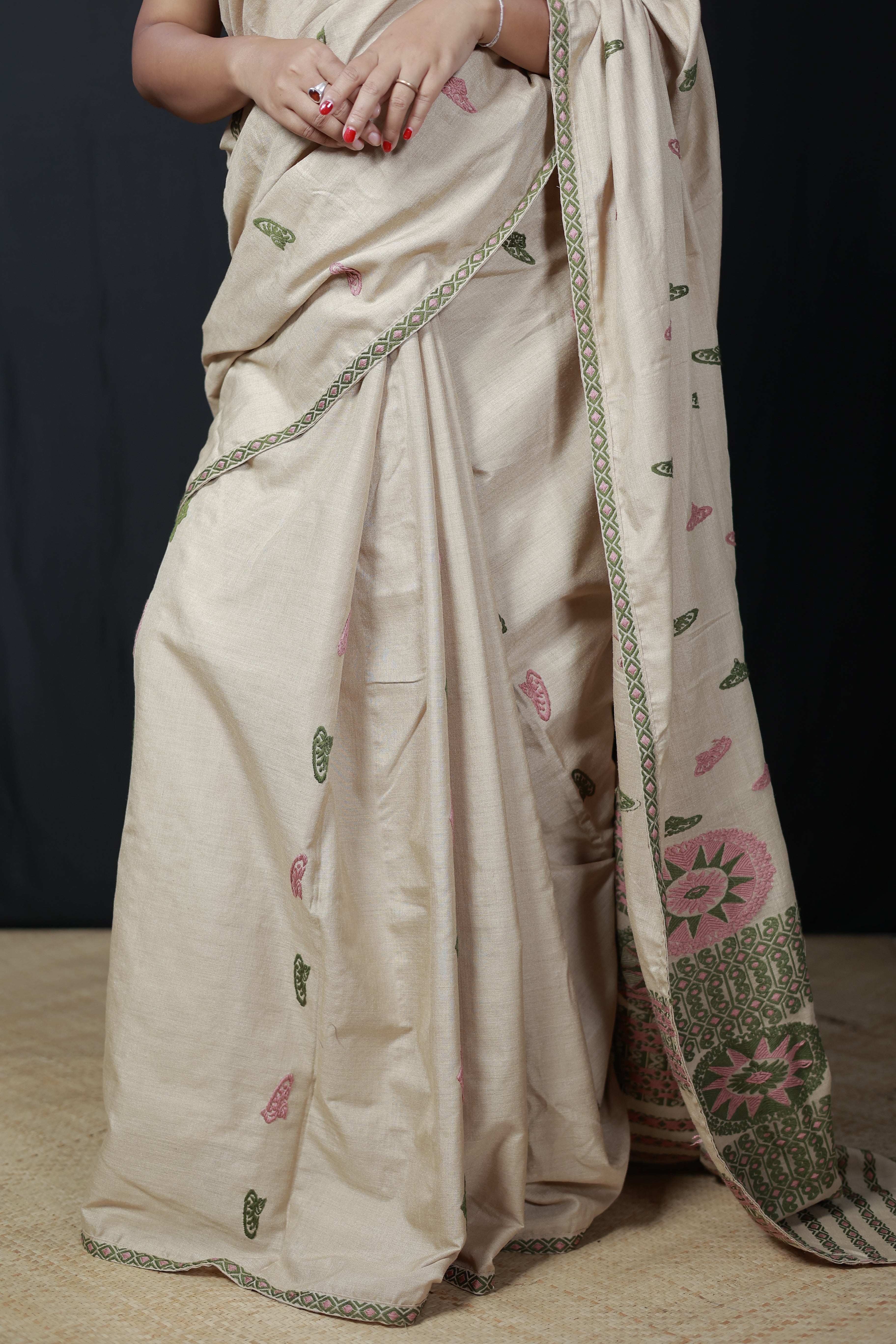 HANDWOVEN ASSAM GI MUGA SILK SAREE MSS03