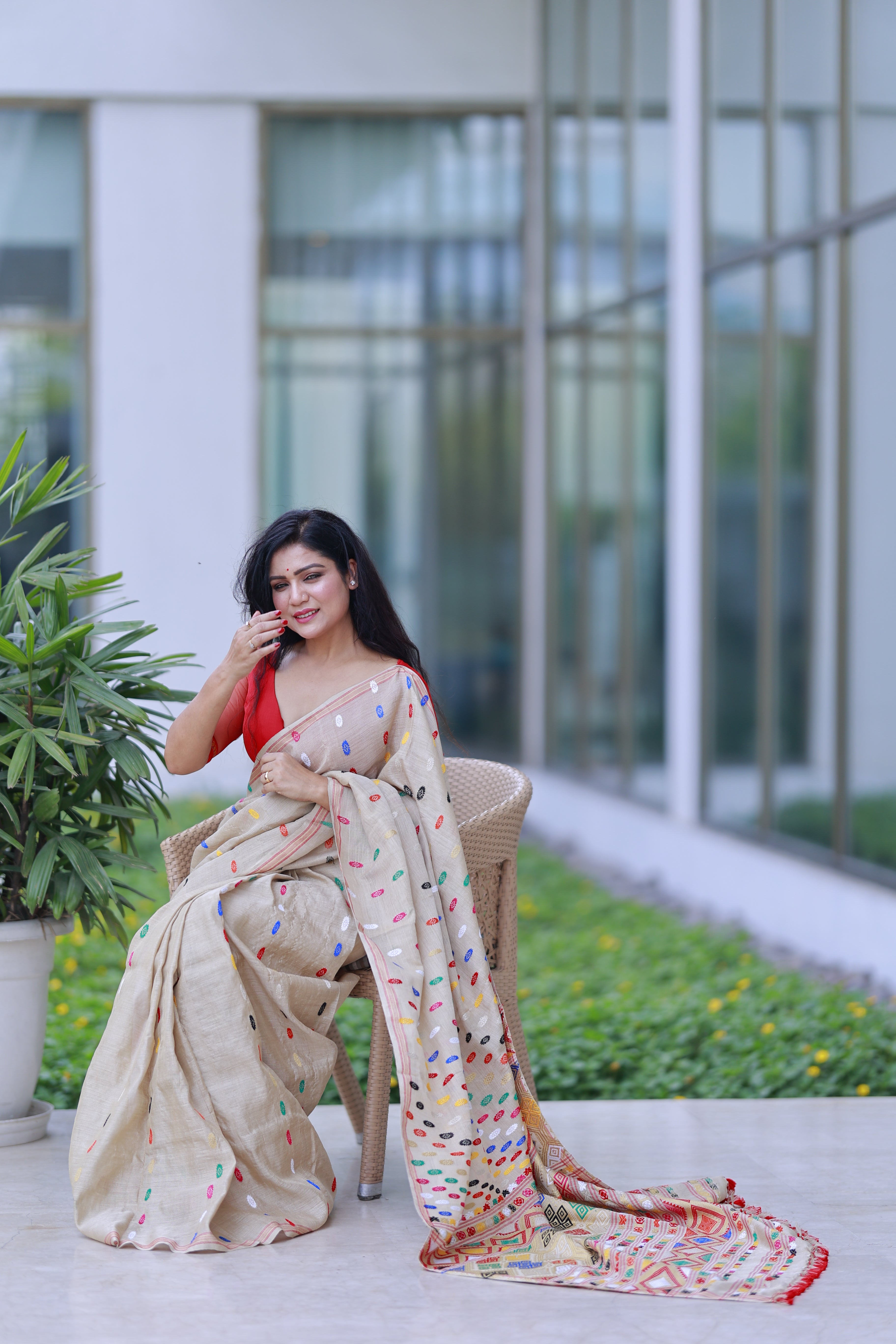 HANDWOVEN ASSAM GI MUGA SILK SAREE MSS01