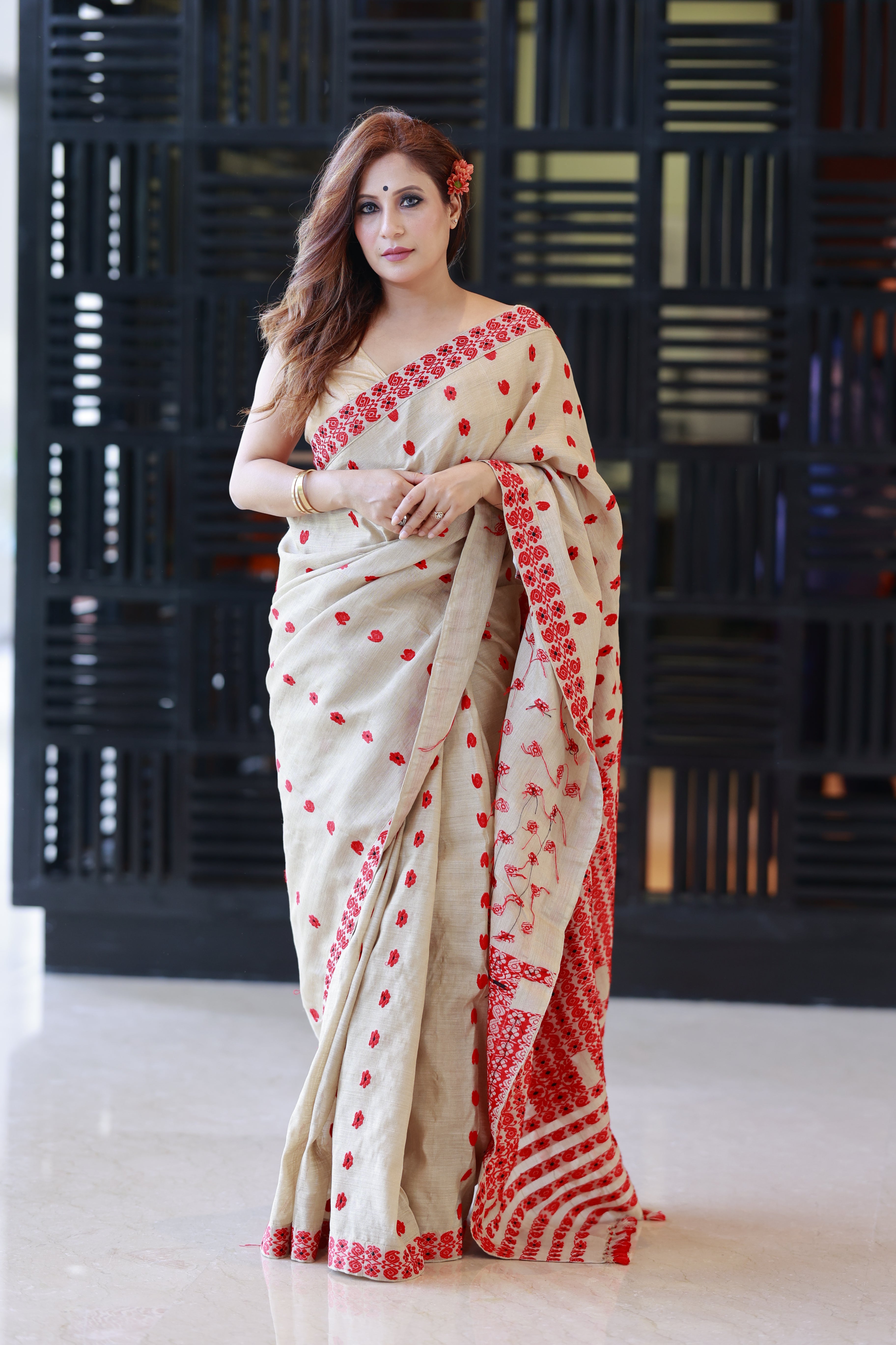 HANDWOVEN ASSAM GI MUGA SILK SAREE MSS05