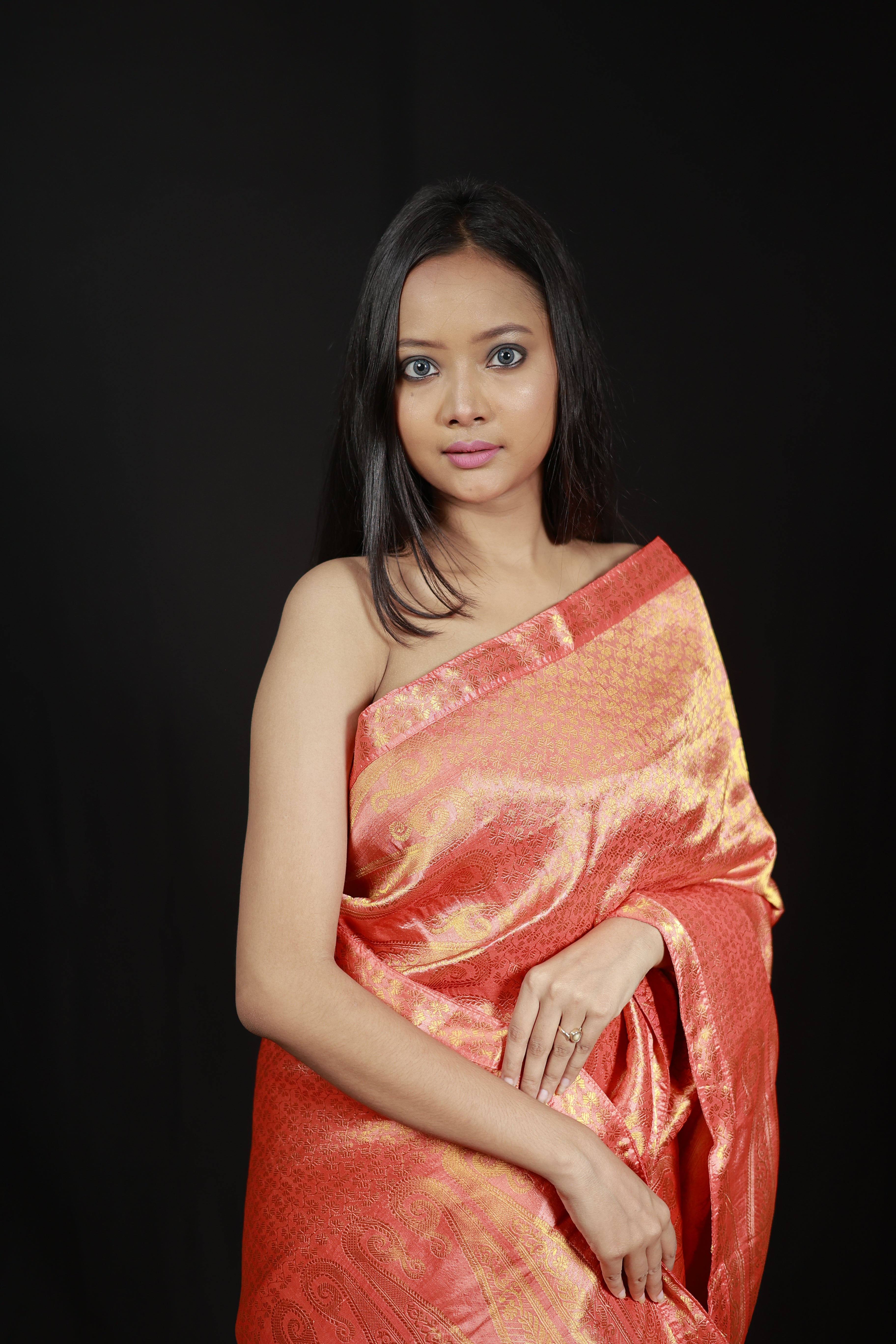 HANDWOVEN ASSAM PAT SILK MEKHALA CHADOR ASMC06