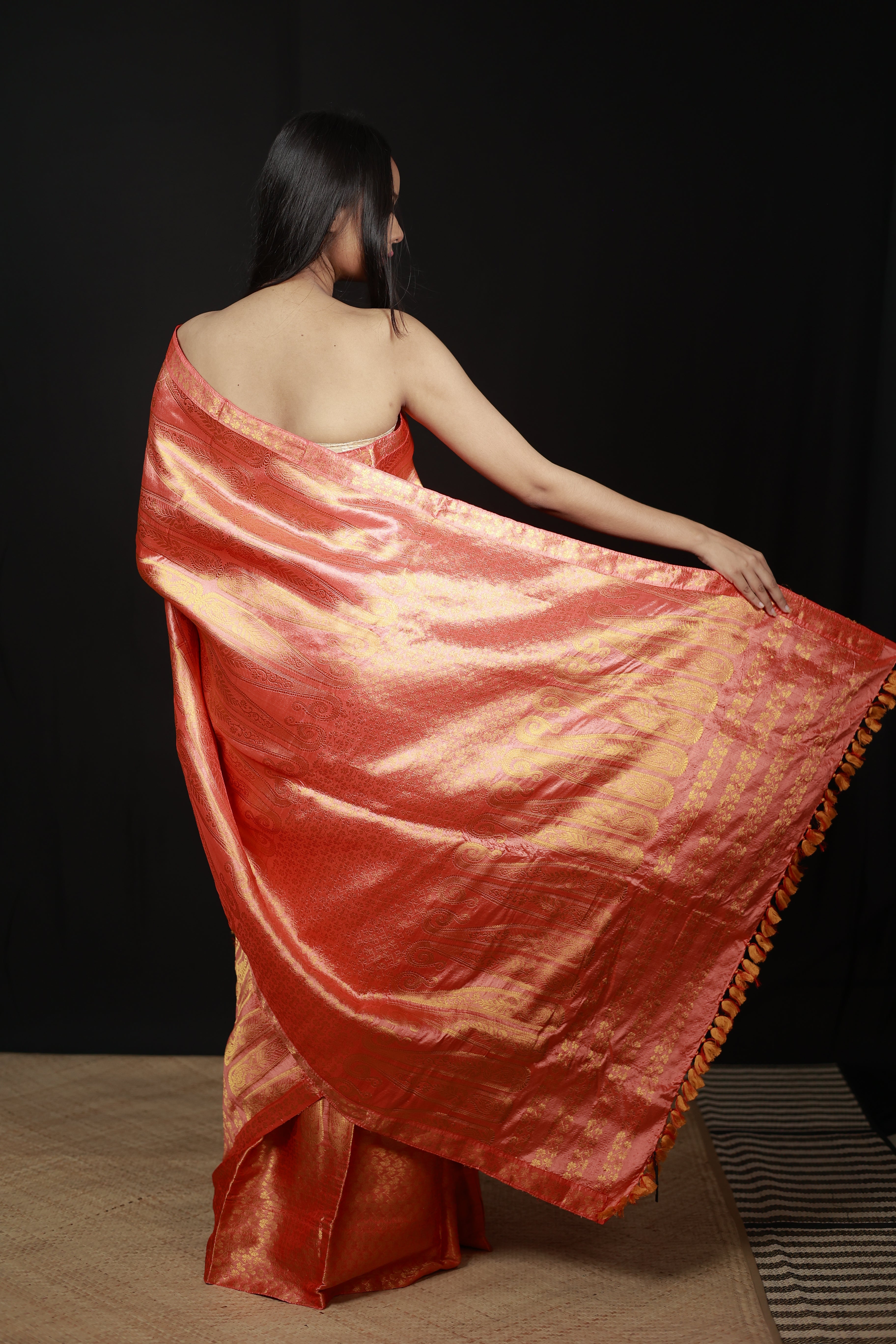 HANDWOVEN ASSAM PAT SILK MEKHALA CHADOR ASMC06
