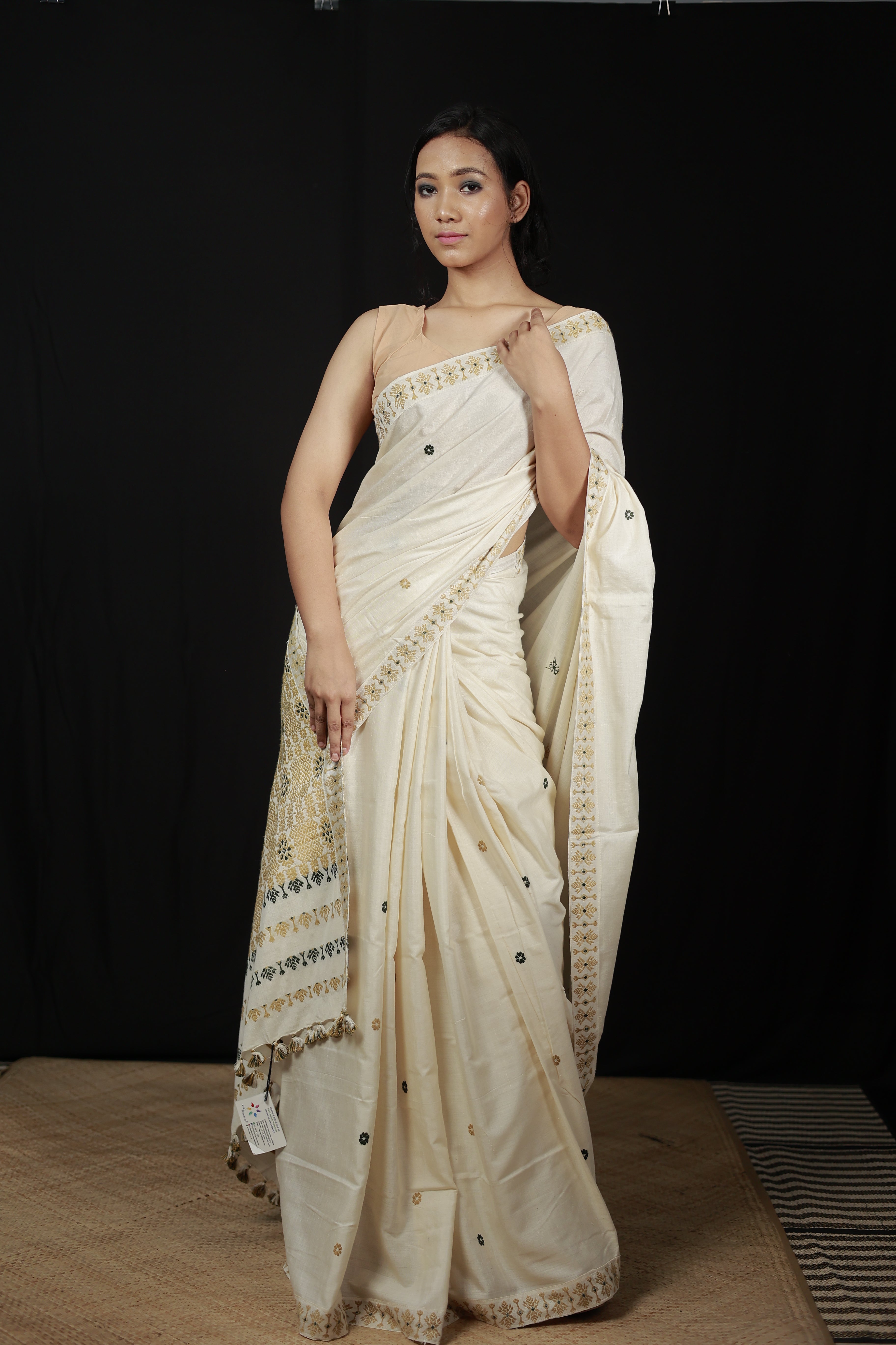 HANDWOVEN NATURAL DYE ASSAM AHIMSA (ERI) SILK SAREE ESS11
