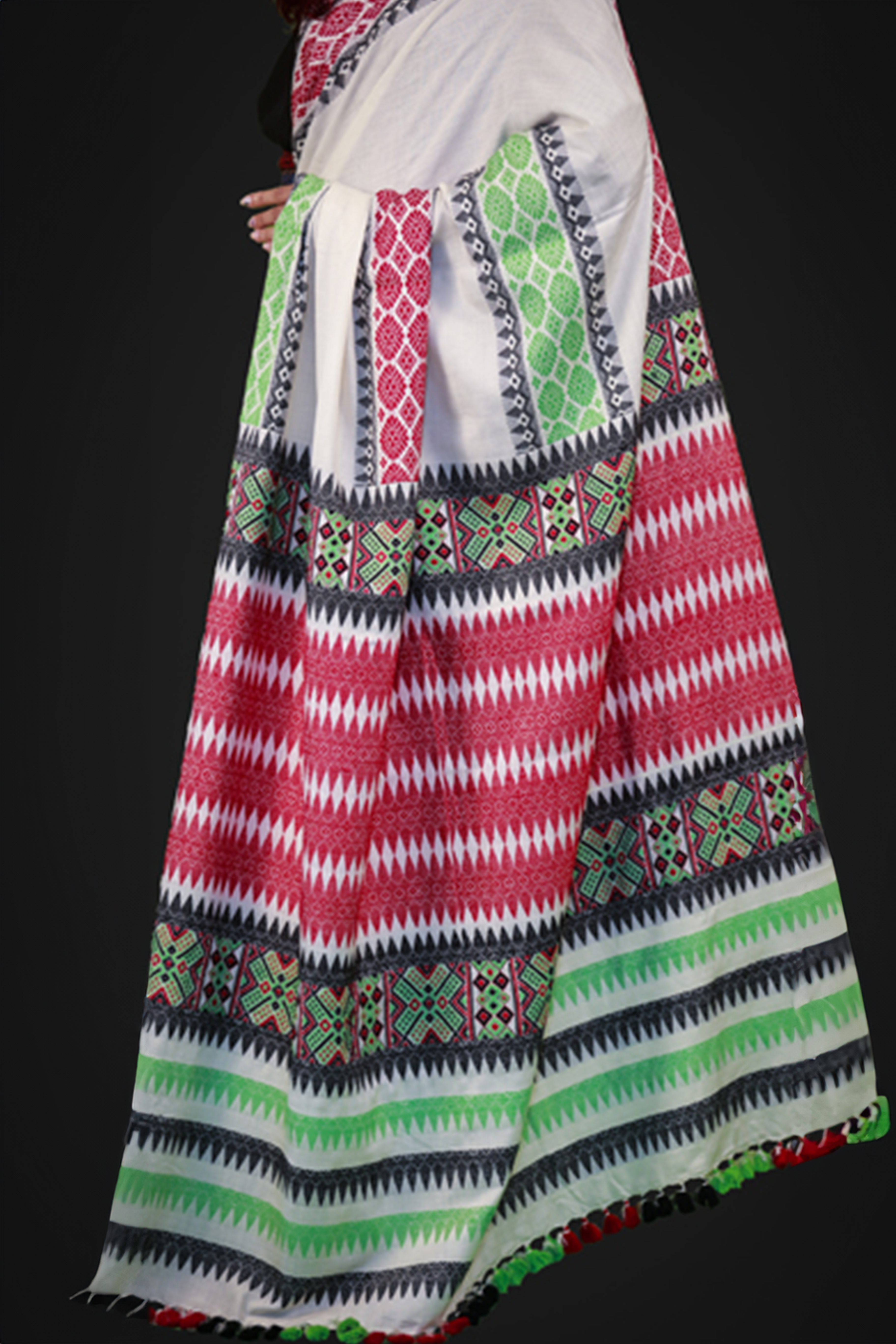 HANDWOVEN NATURAL DYE ASSAM AHIMSA (ERI) SILK SAREE ESS06
