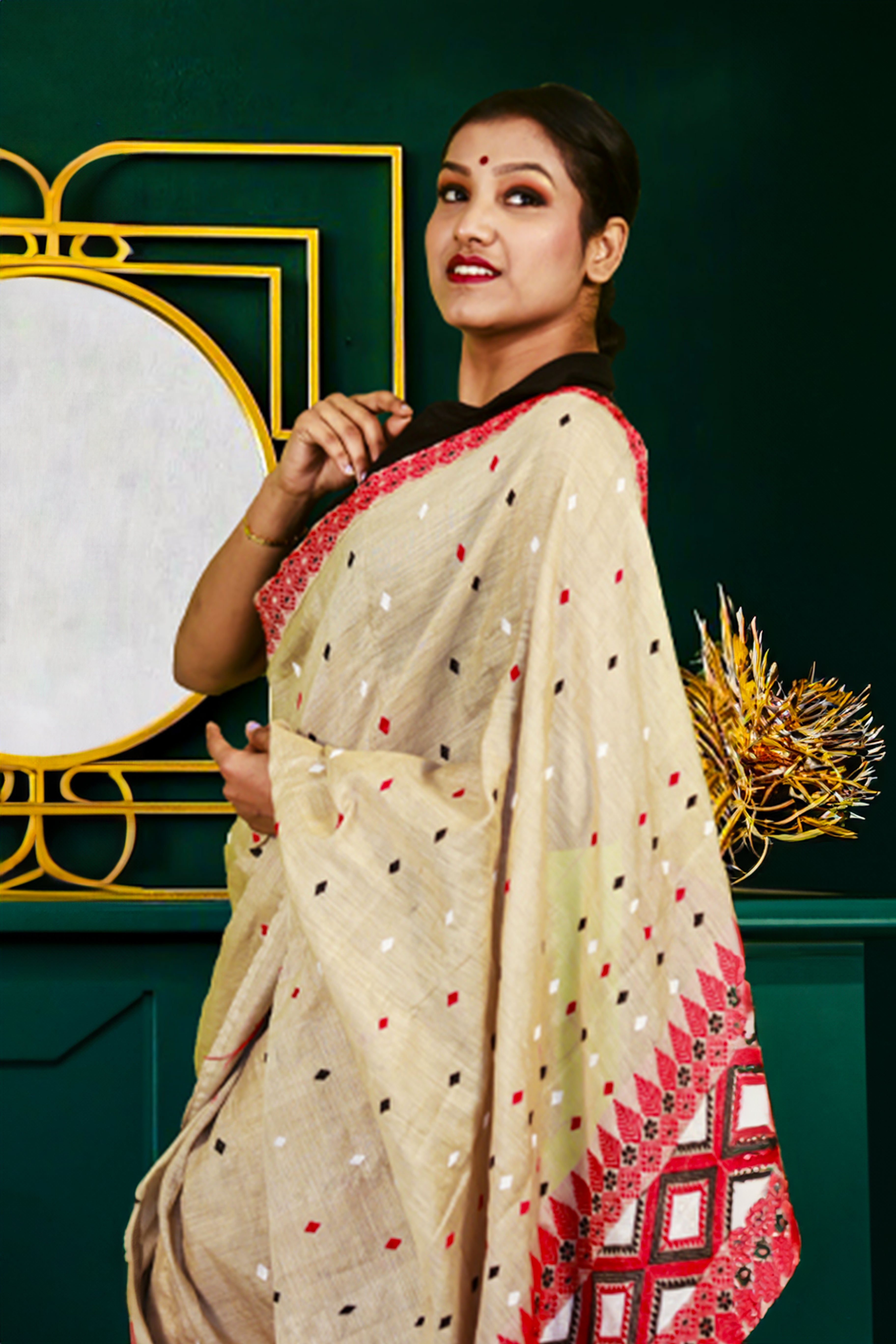 HANDWOVEN ASSAM GI MUGA SILK SAREE MSS06