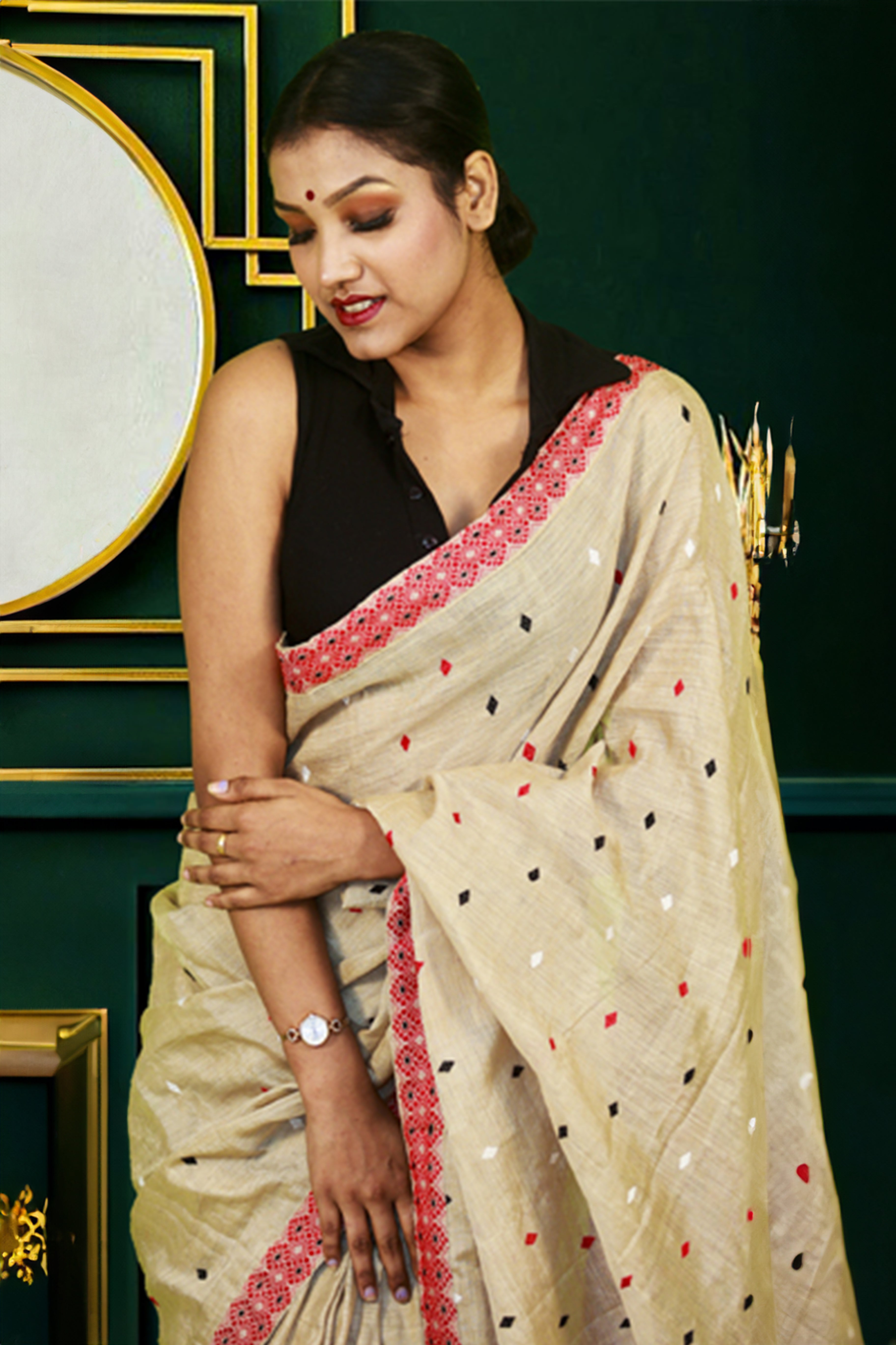 HANDWOVEN ASSAM GI MUGA SILK SAREE MSS06