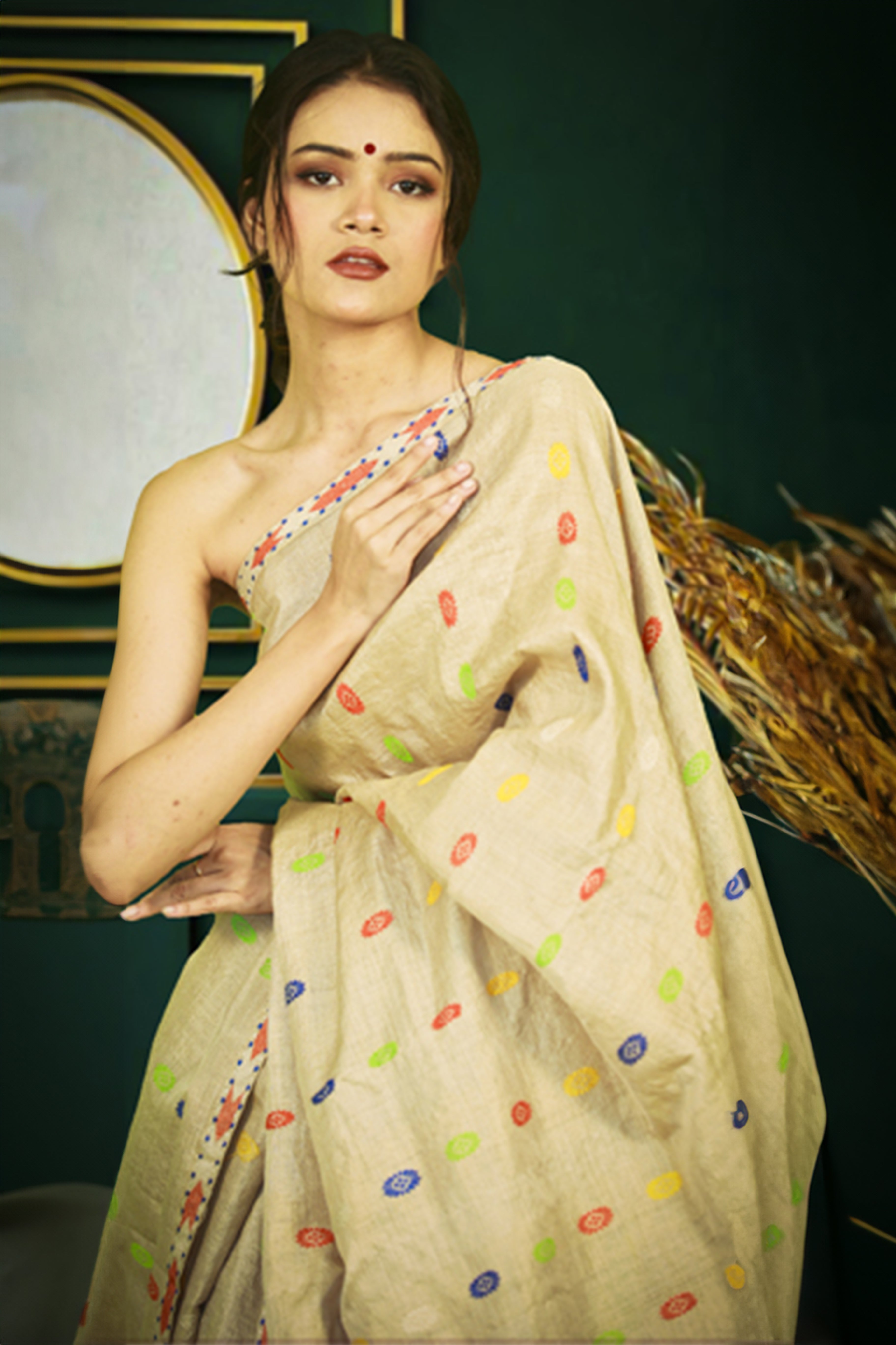 HANDWOVEN ASSAM GI MUGA SILK SAREE MSS07